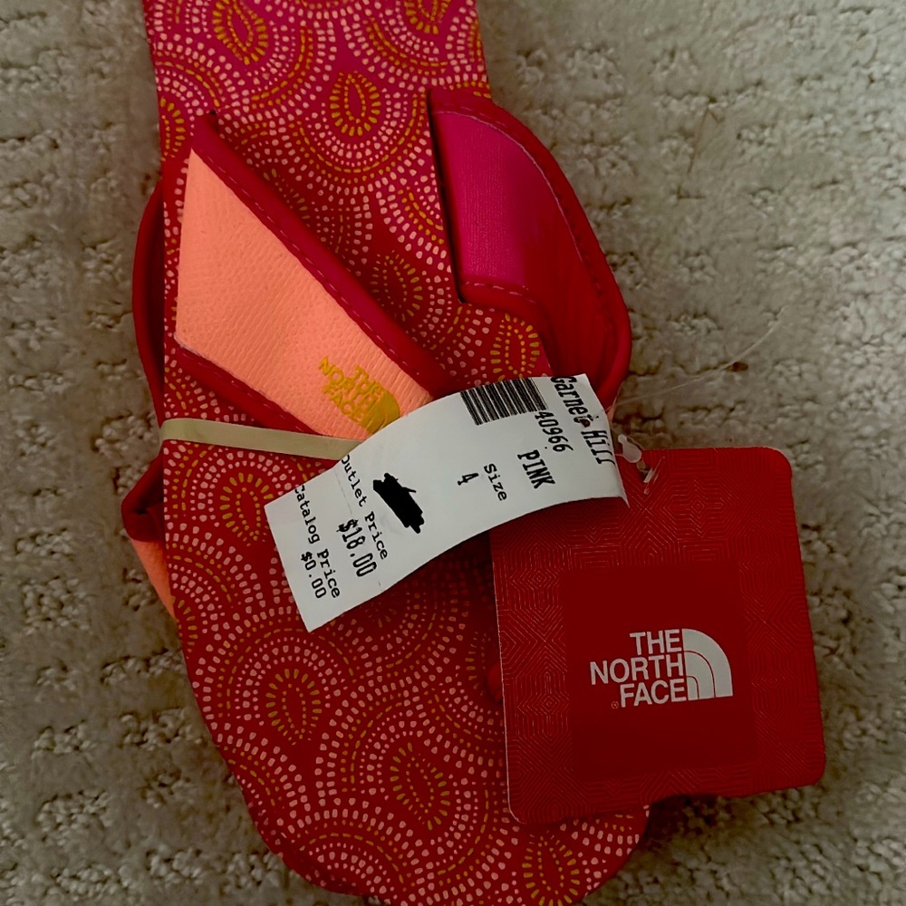 The North Face Pink Patterned Flip Flops New